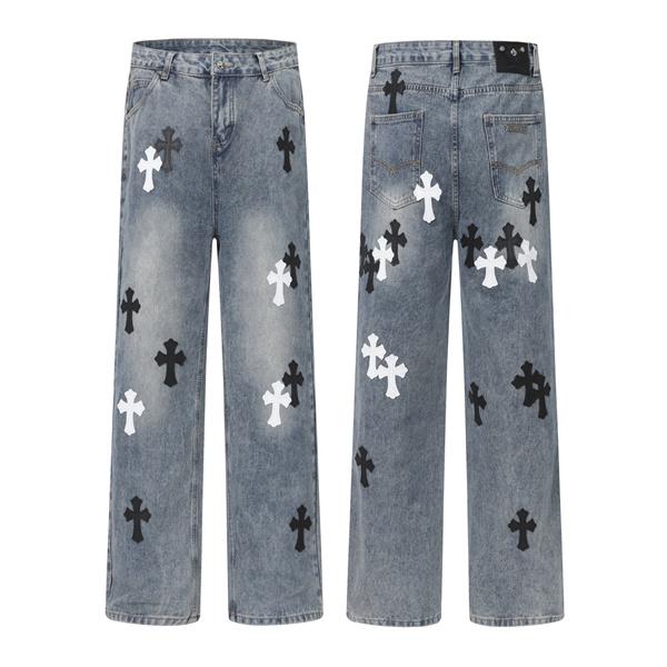 定番人気 オールオーバークロス 万能 デニムパンツ クロムハーツ Chrome Hearts コピー