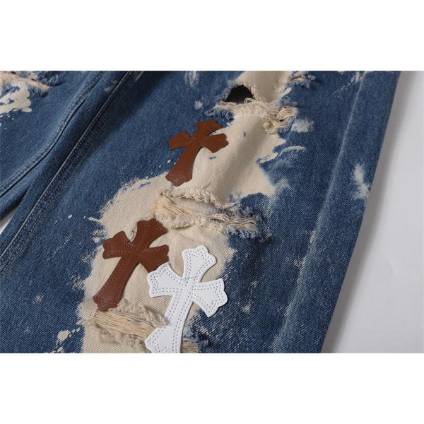 クロムハーツ Chrome Hearts コピー 話題 ブリーチ加工 ダメージ表情 注目新作 デニムパンツ