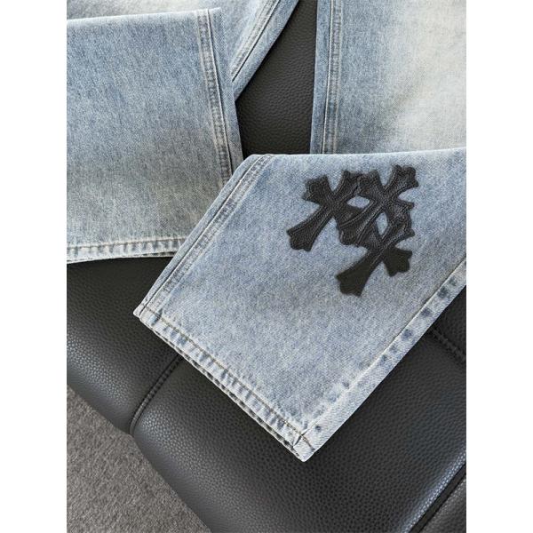 定番人気 クロス刺繍 バランス良好 クロムハーツ Chrome Hearts コピー デニムパンツ