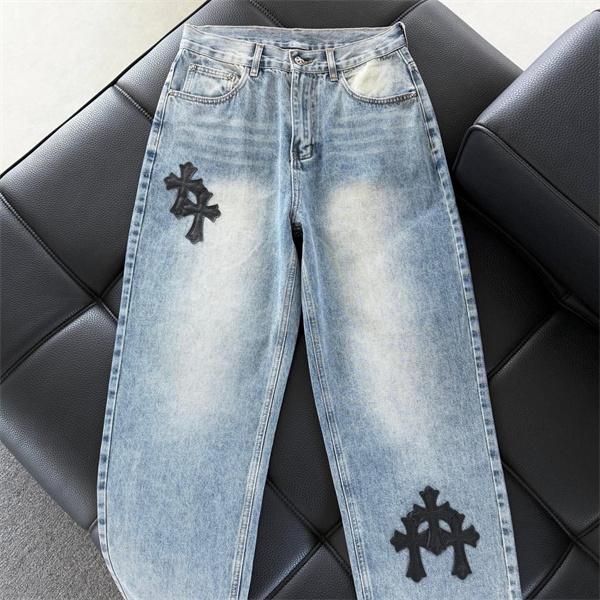 定番人気 クロス刺繍 バランス良好 クロムハーツ Chrome Hearts コピー デニムパンツ