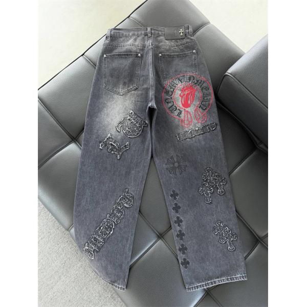 クロムハーツ Chrome Hearts コピー 重厚 無彩トーン 落ち着き印象 デニムパンツ