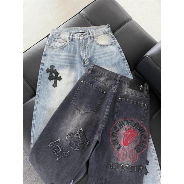 クロムハーツ Chrome Hearts コピー 重厚 無彩トーン 落ち着き印象 デニムパンツ