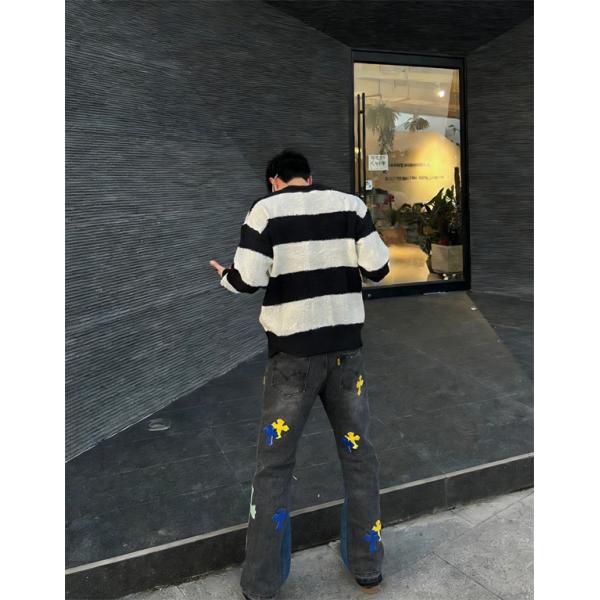 個性派 カラーミックス ストリート映え デニムパンツ クロムハーツ Chrome Hearts コピー