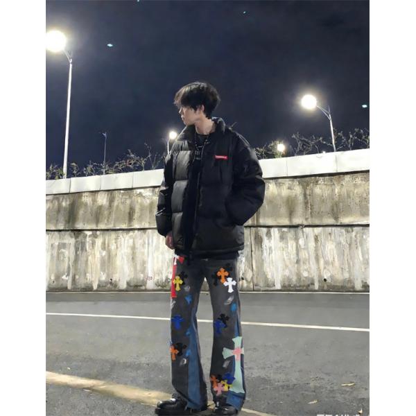 個性派 カラーミックス ストリート映え デニムパンツ クロムハーツ Chrome Hearts コピー