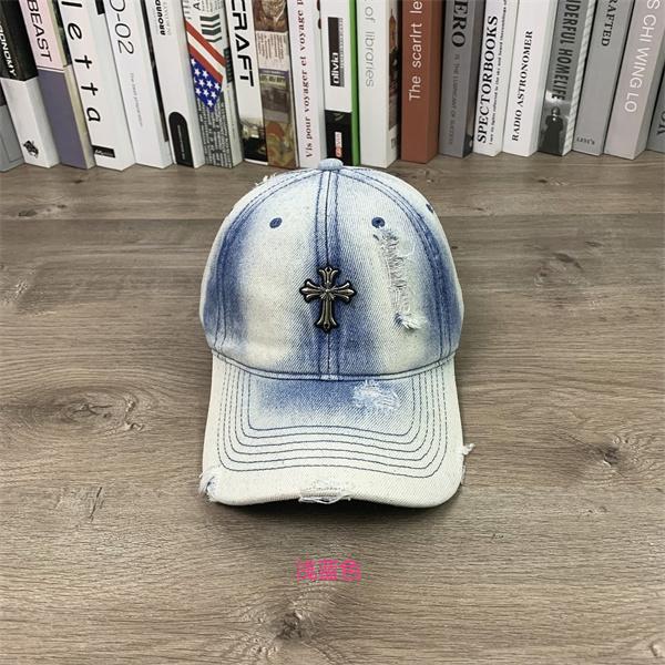 クロムハーツ Chrome Hearts コピー 注目 ダメージ加工 クロスモチーフ キャップ