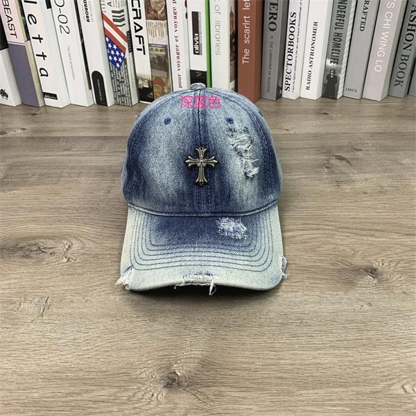 クロムハーツ Chrome Hearts コピー 注目 ダメージ加工 クロスモチーフ キャップ