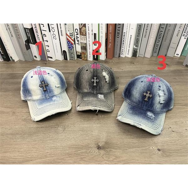 クロムハーツ Chrome Hearts コピー 注目 ダメージ加工 クロスモチーフ キャップ