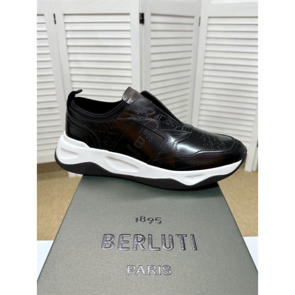 数量限定 ネイビー スニーカー 軽量 スタイリッシュ Berluti ベルルッティ コピー