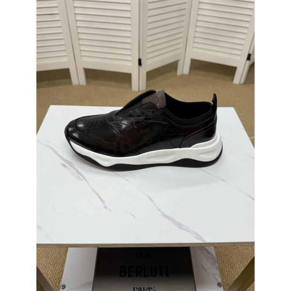 数量限定 ネイビー スニーカー 軽量 スタイリッシュ Berluti ベルルッティ コピー
