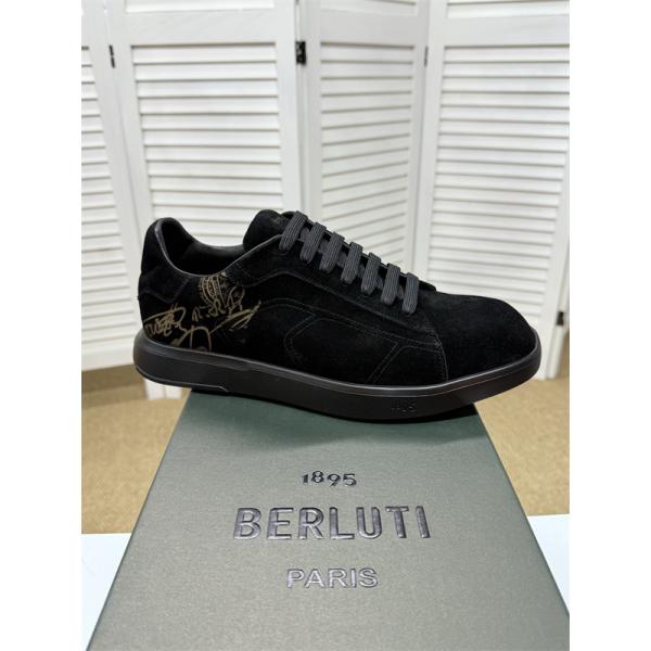 上品 スエード スニーカー 柔和 快適 2026新作 Berluti ベルルッティ スーパーコピー