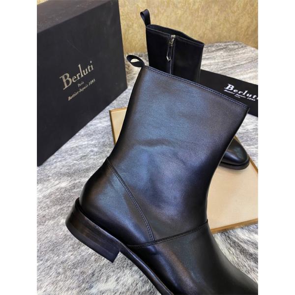 洗練印象 サイドジップ ブーツ 都会的 シャープ Berluti ベルルッティ コピー