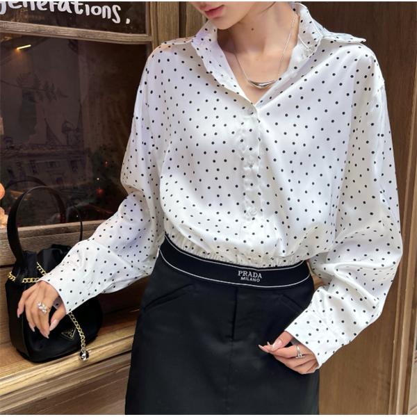 MiuMiu/26★★ミュウミュウポルカドットシャツコピース...