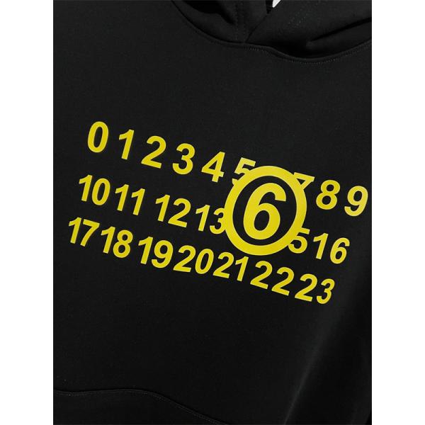 数字ロゴ フードパーカー 裏起毛 ストリート 定番 Maison Margiela メゾン マルジェラ コピー