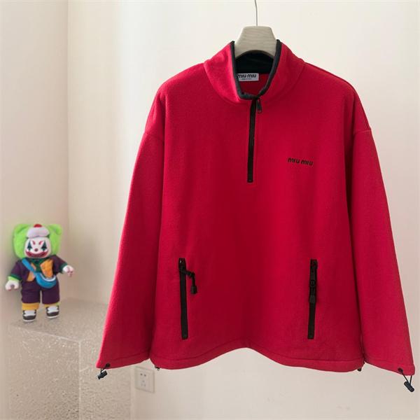 ハーフジップ フリース MIUMIU ミュウミュウ コピー ジャケット 防寒 カジュアル