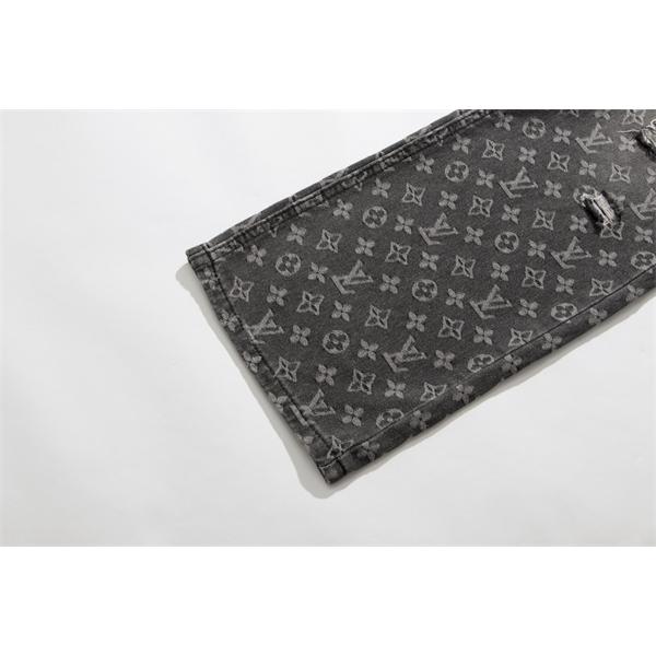 入手困難 上質 モノグラム プリント LOUIS VUITTON ルイヴィトン コピー デニムパンツ