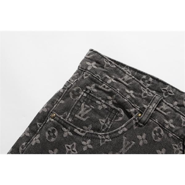 入手困難 上質 モノグラム プリント LOUIS VUITTON ルイヴィトン コピー デニムパンツ