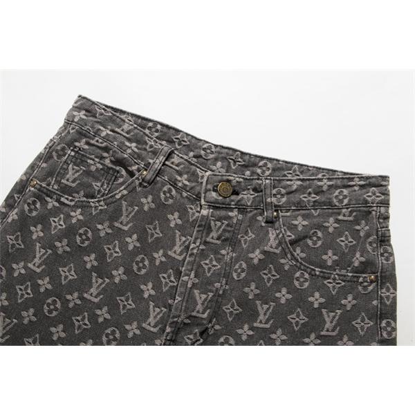 入手困難 上質 モノグラム プリント LOUIS VUITTON ルイヴィトン コピー デニムパンツ