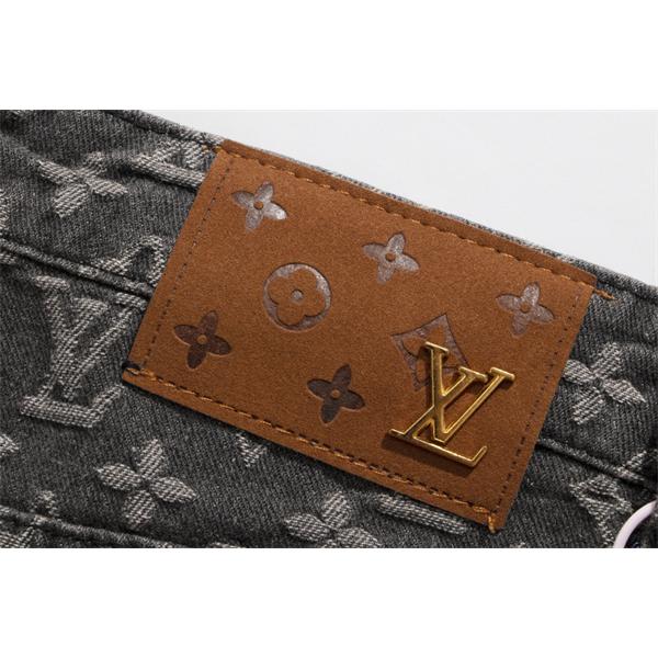 入手困難 上質 モノグラム プリント LOUIS VUITTON ルイヴィトン コピー デニムパンツ