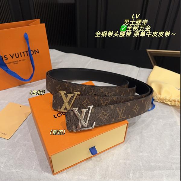 ルイヴィトン激安メンズ定番LVバックルレザーベルト全鋼金具仕様牛革仕立てオンオフ兼用万能モデル