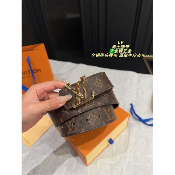 ルイヴィトン激安メンズ定番LVバックルレザーベルト全鋼金具仕様牛革仕立てオンオフ兼用万能モデル