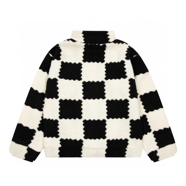 LOUIS VUITTON ルイヴィトン コピー 話題独占 2026新作 チェッカー柄 ボア素材 防寒アウター