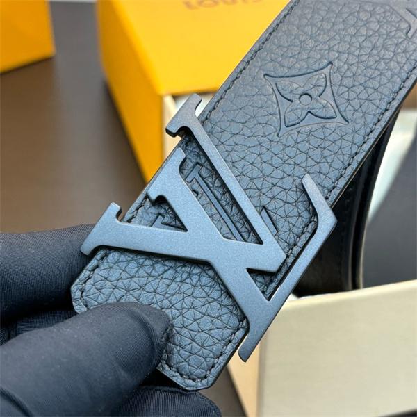 ルイヴィトン激安メンズクラシックブラックモノグラムレザーベルト新型LVバックル定番人気