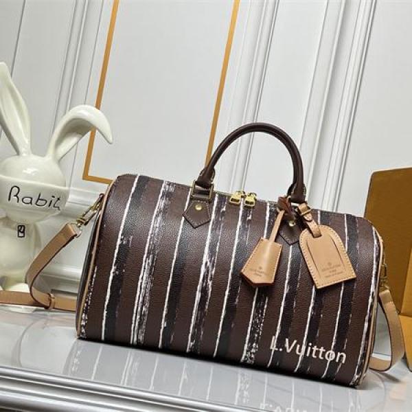 注目 高級仕立て ストライプ 大容量 LOUIS VUITTON ルイヴィトン コピー ボストンバッグ