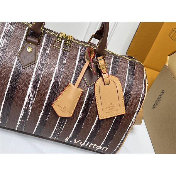 注目 高級仕立て ストライプ 大容量 LOUIS VUITTON ルイヴィトン コピー ボストンバッグ