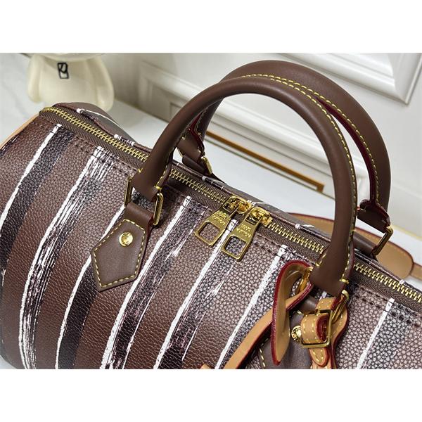 注目 高級仕立て ストライプ 大容量 LOUIS VUITTON ルイヴィトン コピー ボストンバッグ
