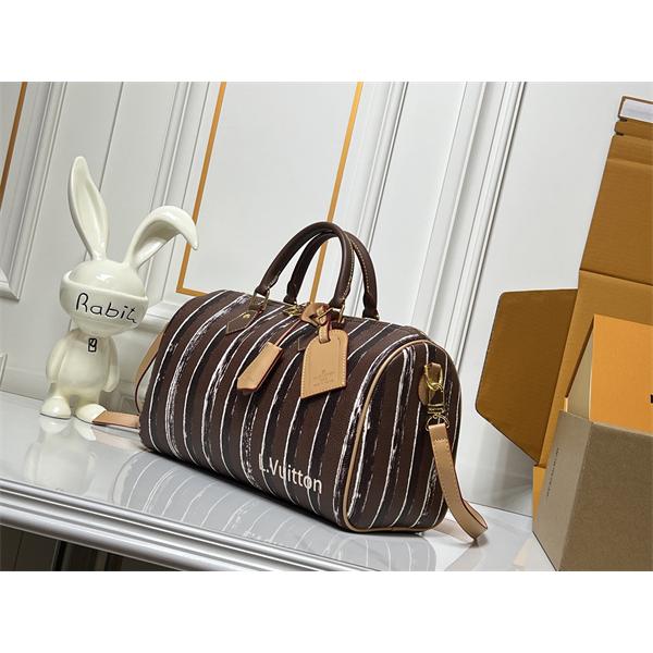 注目 高級仕立て ストライプ 大容量 LOUIS VUITTON ルイヴィトン コピー ボストンバッグ