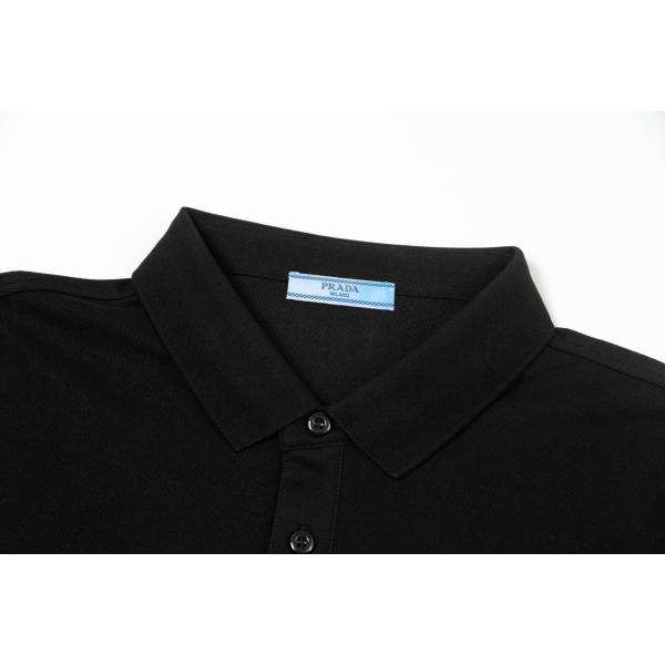 都会感 モード配色 控えめ主張 ミニロゴ ポロシャツ PRADA プラダ コピー