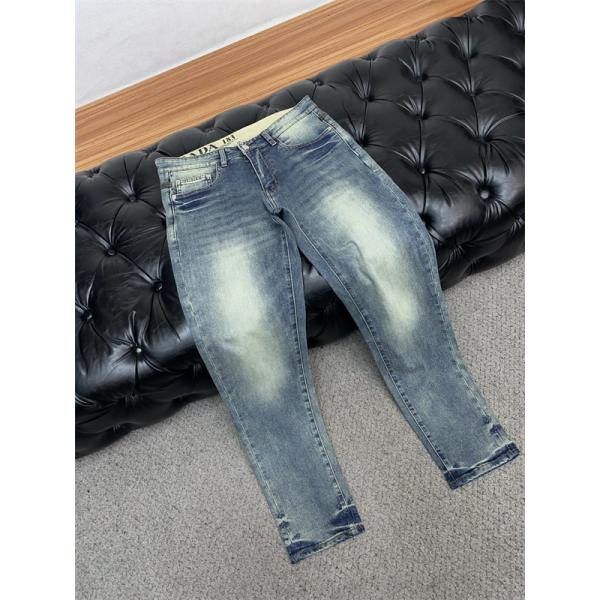 トレンド ヴィンテージ感 色落ち加工 定番 PRADA プラダ コピー デニムパンツ