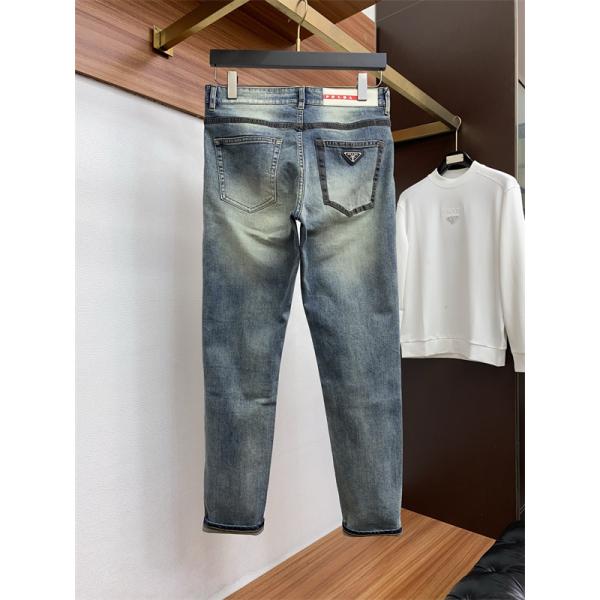 トレンド ヴィンテージ感 色落ち加工 定番 PRADA プラダ コピー デニムパンツ