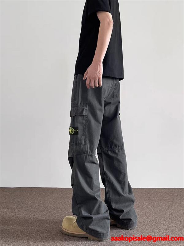 都会派 立体裁断 カーゴパンツ グレートーン 重厚 STONE ISLAND ストーンアイランド コピー