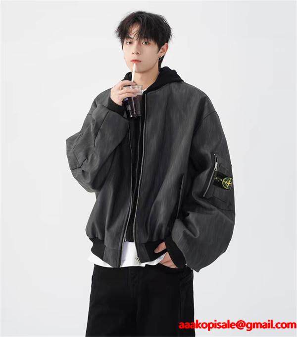 存在感抜群 ウォッシュ加工 ジップブルゾン ストリート STONE ISLAND ストーンアイランド コピー