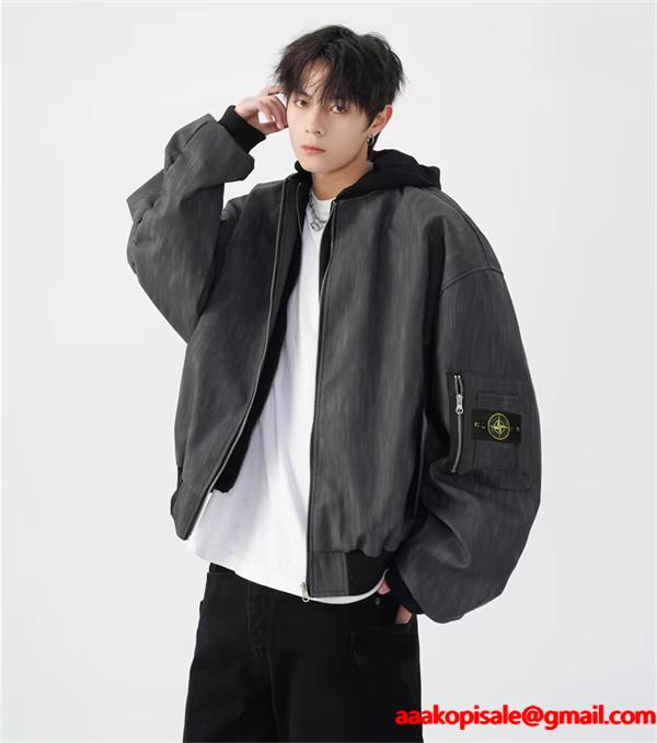 存在感抜群 ウォッシュ加工 ジップブルゾン ストリート STONE ISLAND ストーンアイランド コピー