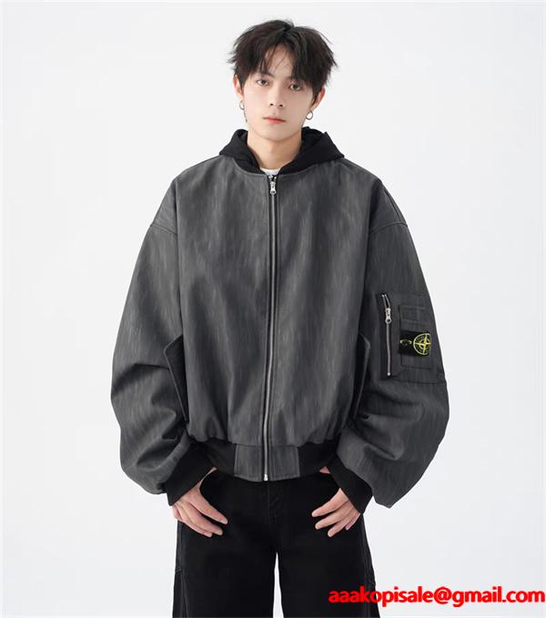 存在感抜群 ウォッシュ加工 ジップブルゾン ストリート STONE ISLAND ストーンアイランド コピー