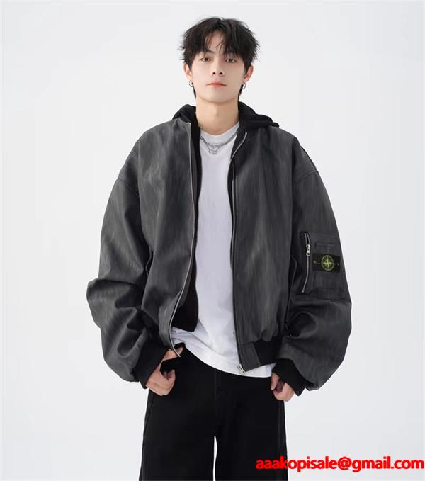 存在感抜群 ウォッシュ加工 ジップブルゾン ストリート STONE ISLAND ストーンアイランド コピー