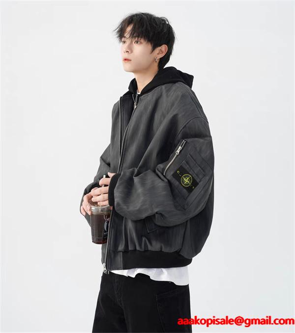 存在感抜群 ウォッシュ加工 ジップブルゾン ストリート STONE ISLAND ストーンアイランド コピー