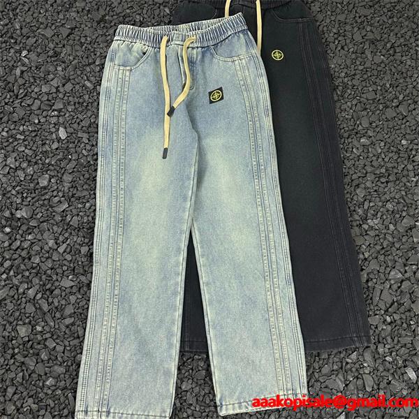 リラックス STONE ISLAND ストーンアイランド コピー デニム イージーパンツ ストレート 落ち感