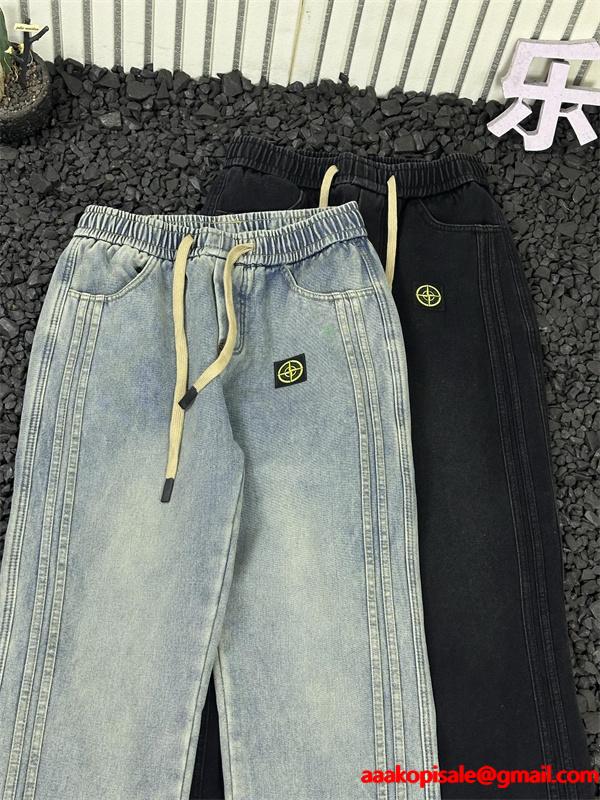 リラックス STONE ISLAND ストーンアイランド コピー デニム イージーパンツ ストレート 落ち感