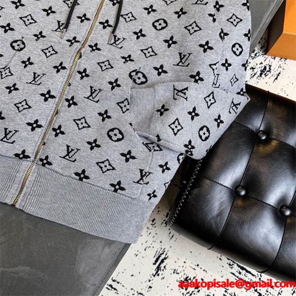 視線惹き付け 総柄 ジップパーカー 存在感 上品 LOUIS VUITTON ルイヴィトン コピー