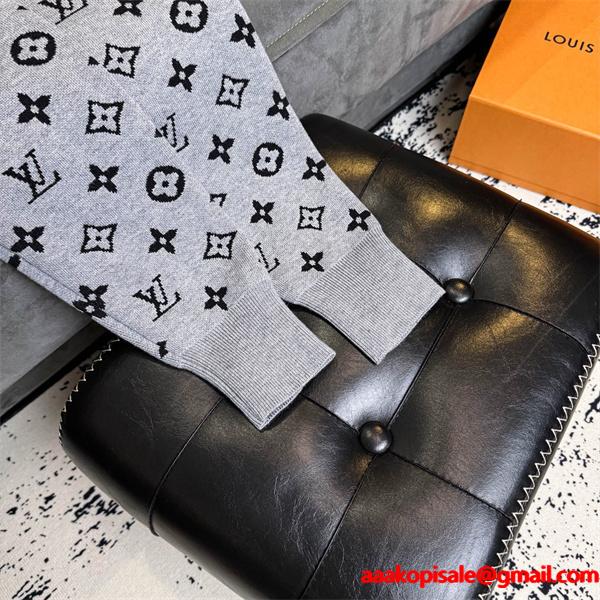 視線惹き付け 総柄 ジップパーカー 存在感 上品 LOUIS VUITTON ルイヴィトン コピー