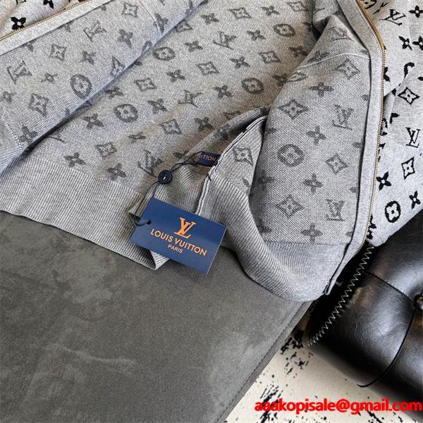 視線惹き付け 総柄 ジップパーカー 存在感 上品 LOUIS VUITTON ルイヴィトン コピー