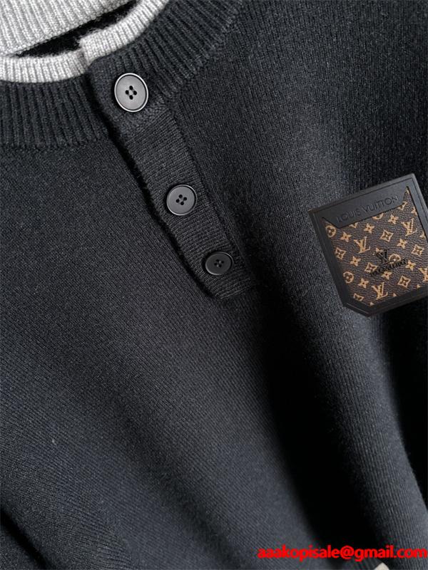 落ち着き LOUIS VUITTON ルイヴィトン コピー ニット 異素材アクセント 保温 2026新作