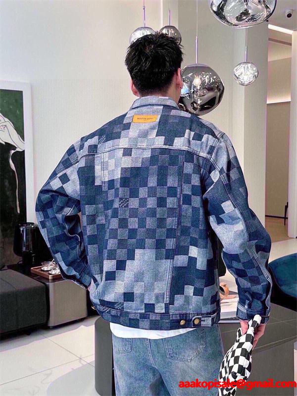 2026新作 トレンド チェック LOUIS VUITTON ルイヴィトン コピー デニム ジャケット 防風  