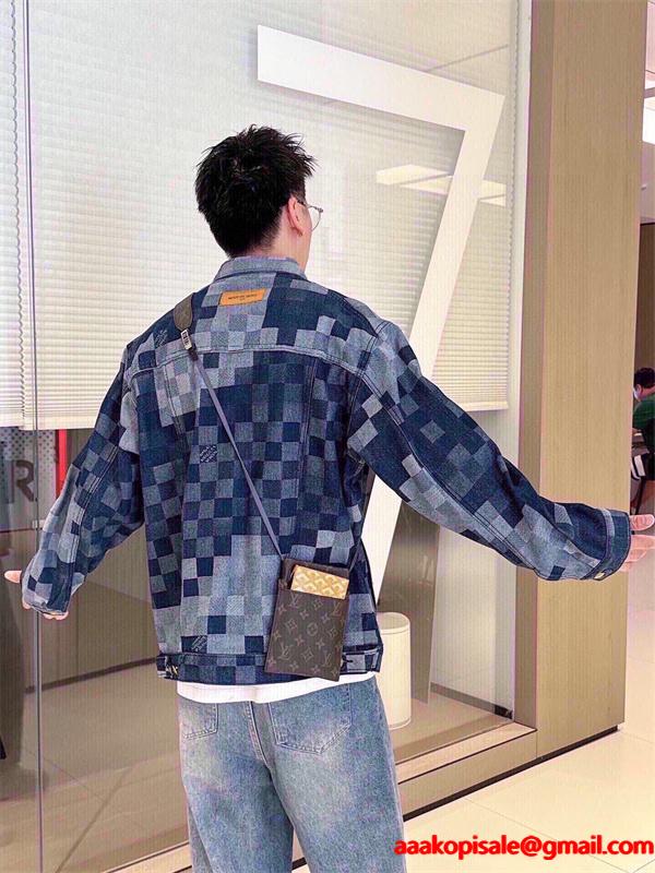 2026新作 トレンド チェック LOUIS VUITTON ルイヴィトン コピー デニム ジャケット 防風  