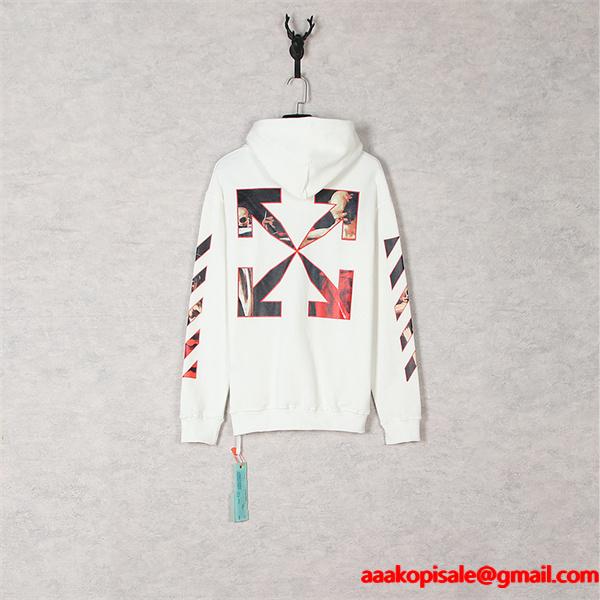 人気注目 Off-White オフホワイト コピー バックプリント フーディー 快適仕様