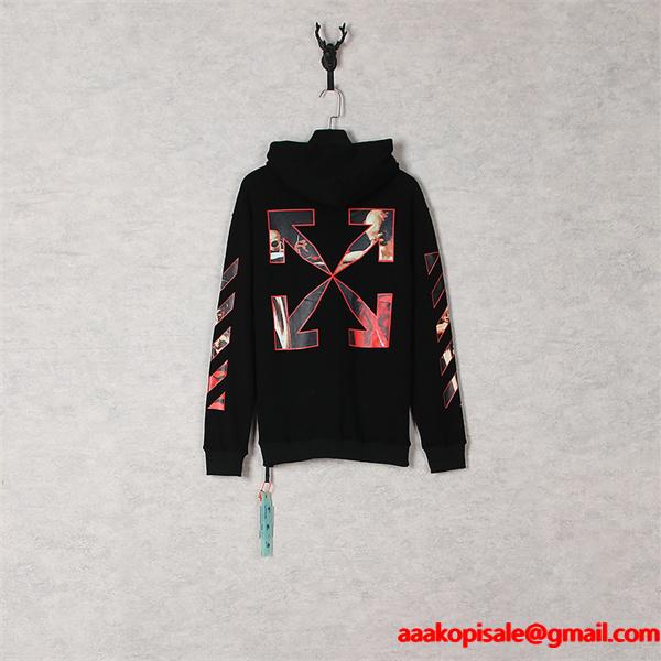 人気注目 Off-White オフホワイト コピー バックプリント フーディー 快適仕様