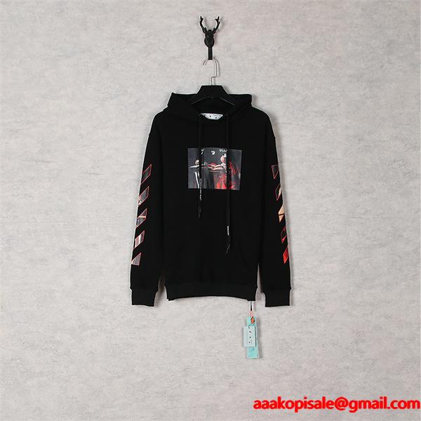人気注目 Off-White オフホワイト コピー バックプリント フーディー 快適仕様